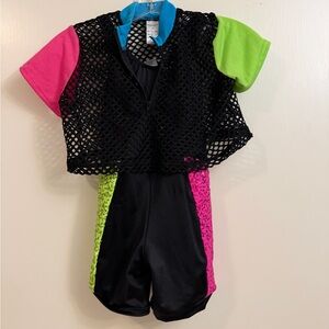 Colorful Mesh Dance Outfit